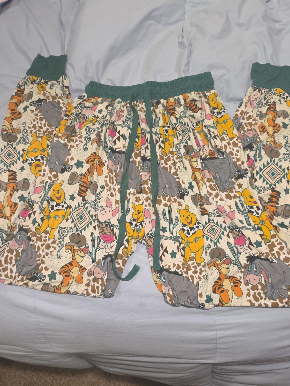 Green-Accent Winnie the Pooh Pajama Pants
